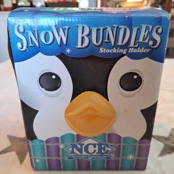 Snow Bundles Ski Penguin Stocking Holder Heavy Two Piece Christmas Winter Sports - Picture 10 of 10